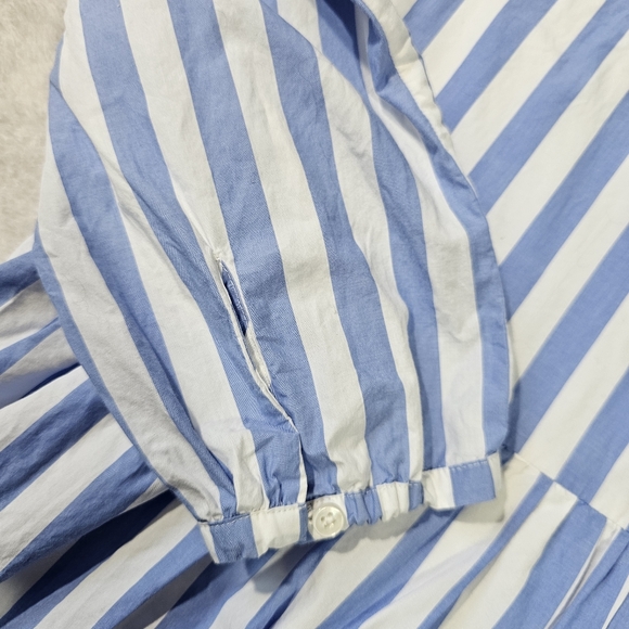 J Crew Tiered cotton poplin mini dress in Barrie stripe L - Picture 9 of 12